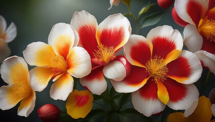 Obraz premium flowers with red and white yellow petals that bloom
