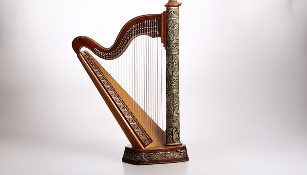 celtic harp on white background - Powered by Adobe
