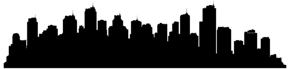 Fototapeta premium black and white city silhouette without background