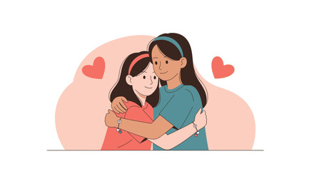Sisterly Love And Affection Tenderly Embrace Between Two Loving Sisters