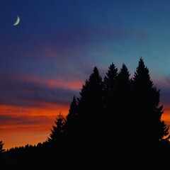 sunset in the mountains