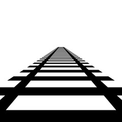 railway track stretches straight to an infinite horizon