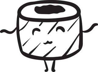Cute sushi character japanese cuisine