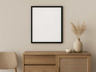 black framed poster mockup