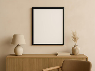 black framed poster mockup