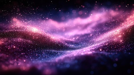 Luminous Cosmic Wave of Pink and Purple Stardust