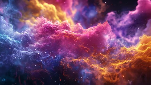 scene of the quantum foam at Planck scale &mdash; bubbling spacetime fabric in glowing color strands