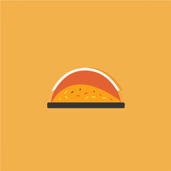 Minimalistic 2D flat icon featuring a taco, clean vector design, simple illustration style, isolated on a white background, modern element in vector and EPS format. simple design set