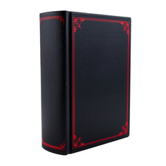 Naklejka premium Elegant Black Book with Red Floral Design on Cover and Spine