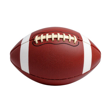Classic American Football with White Stripes on Transparent background