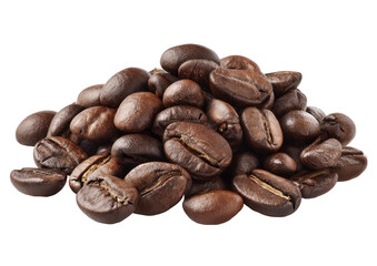Roasted coffee beans in a pile
