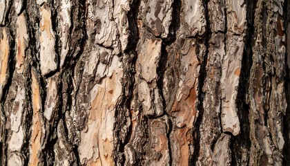 Obraz premium Close-up of weathered tree bark with vertical fissures