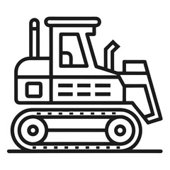 Heavy construction vehicle bulldozer icon for industrial and building projects