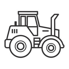 Modern front loader construction vehicle icon for industrial design