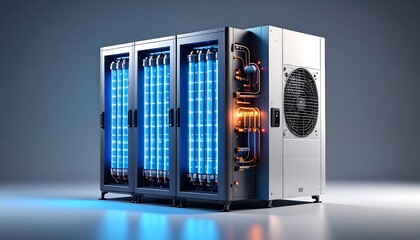 Modern, high-tech server unit