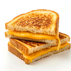 Stacked Grilled Cheese Sandwiches with Melted Cheese