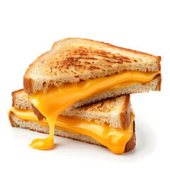 Golden Grilled Cheese Sandwich with Melted Cheese
