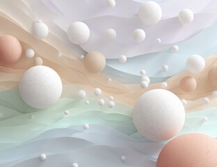 Fototapeta premium Pastel-toned abstract background with spheres