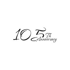 anniversary logo design, 105th anniversary, symbol, icon, party, logo design for 105th anniversary, vector, success, illustration, birthday, symbol, background, year, congratulations, greeting, invita