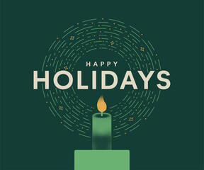 Happy Holidays greeting card, badge, invitation, Christmas congratulation card, happy holidays, vector illustration, decorative elements, Christmas typography poster, Christmas lettering banner