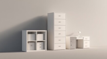 White office furniture set