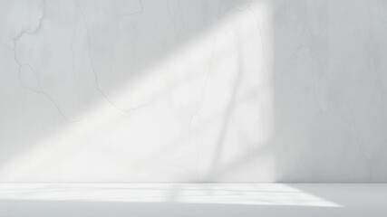 Minimalist interior with bright light and white textured wall  