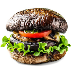 Grilled Mushroom Burger with Fresh Vegetables