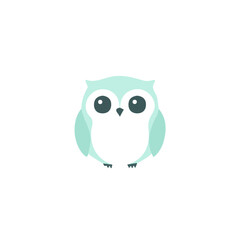 Minimalistic 2D flat icon featuring an owl, clean vector design, simple illustration style, isolated on a white background, modern element in vector and EPS format. simple design set, my design