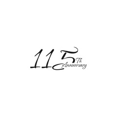 anniversary logo design, 115th anniversary, symbol, icon, party, logo design for 115th anniversary, vector, success, illustration, birthday, symbol, background, year, congratulations, greeting, invita