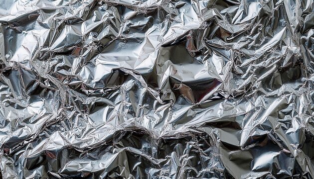 crumpled aluminum foil texture background