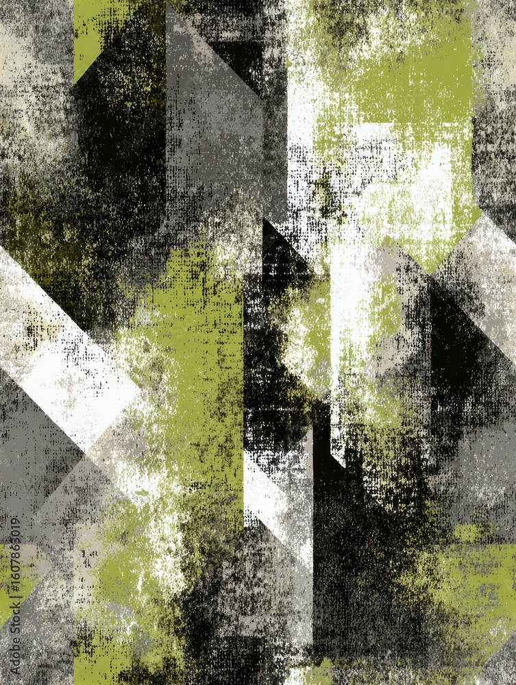 Poster abstract geometric green grey pattern design background for fabric print