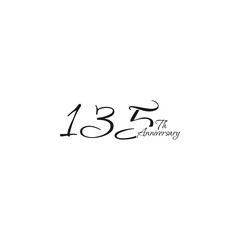 anniversary logo design, 135th anniversary, symbol, icon, party, logo design for 135th anniversary, vector, success, illustration, birthday, symbol, background, year, congratulations, greeting, invita