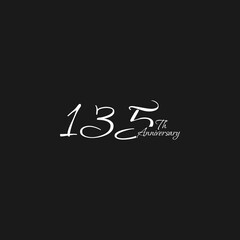 anniversary logo design, 135th anniversary, symbol, icon, party, logo design for 135th anniversary, vector, success, illustration, birthday, symbol, background, year, congratulations, greeting, invita