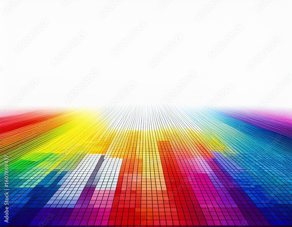 Poster abstract spectrum colorful bottom mosaic with white copy space