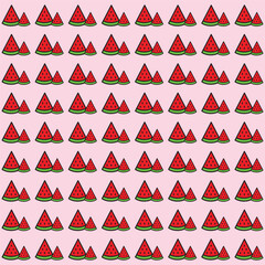 seamless triangle pattern, Seamless pattern of sliced watermelons on a pink background. Fresh fruit illustration