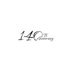 anniversary logo design, 140th anniversary, symbol, icon, party, logo design for 140th anniversary, vector, success, illustration, birthday, symbol, background, year, congratulations, greeting, invita