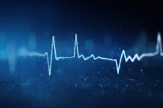 Abstract medical graphic of a heart rate monitor display - Powered by Adobe