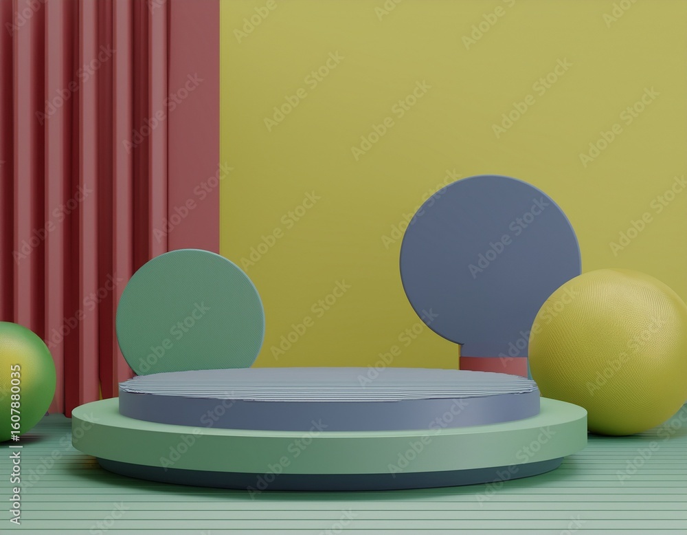 Aufkleber abstract background primitive geometric shapes shop display cylinder podium 3d rendering