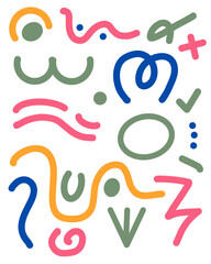 Doodle art graphic elements