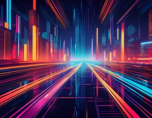 an image with an aesthetic glitch effect characterized by digital distortion and multicolored lines creating a futuristic feel