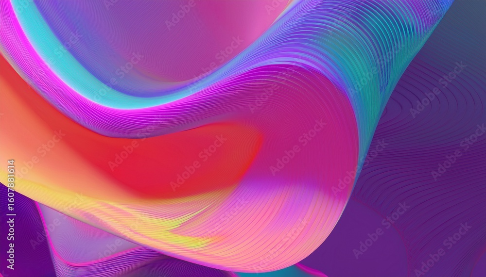 Poster 3d abstract colorful fluid design background trendy holographic gradient shapes liquid curve shape i