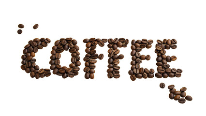 coffee word made of coffee beans