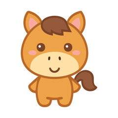 Fototapeta premium A Cute cartoon Horse Smiling