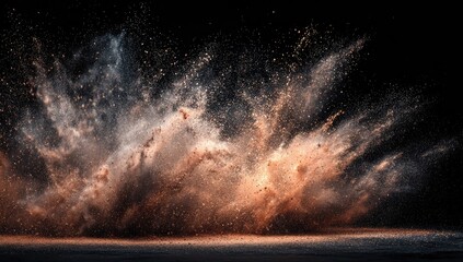 Explosion of colored powder on dark background