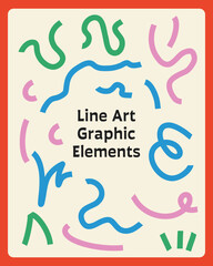 Line art organic shape abstract doodle graphic element