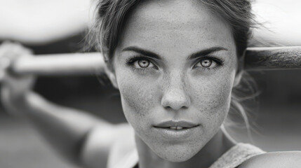 dynamic portrait of athlete fiercely throwing javelin showcasing sheer determination