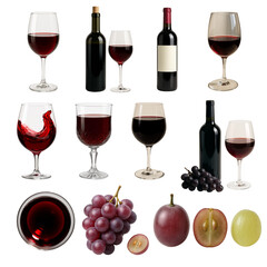 wine set, no background, png image, png collection.
