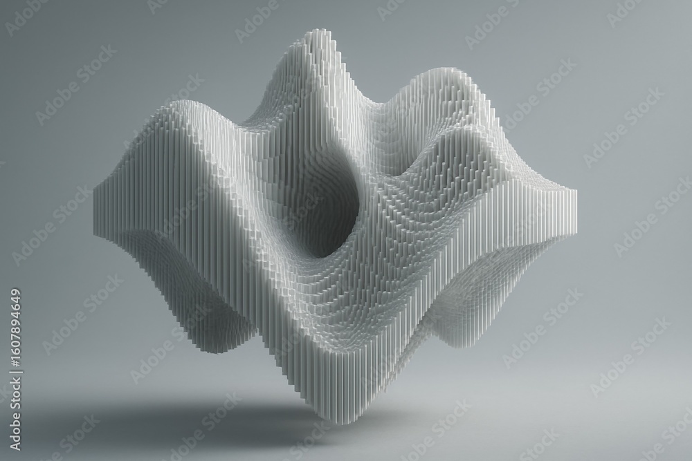 Poster a white object with a lot of lines and a hole in the middle