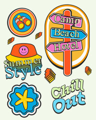 Retro summer sticker collections