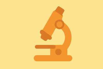 A minimalist vector illustration of a microscope used for scientific research and education, suggesting scientific innovation and exploration in laboratory settings